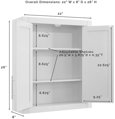 Crosley Savannah sturdy support rail holds up to 50 lbs of bathroom essentials.