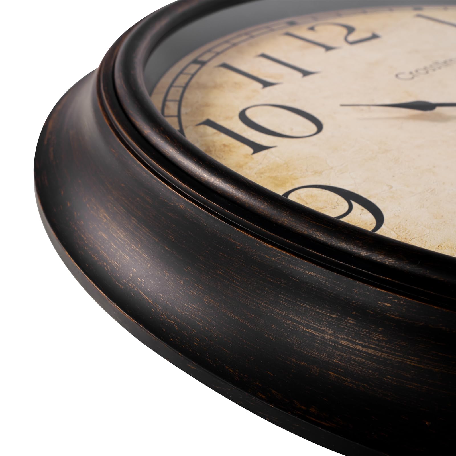 Crosstime 24-inch wall clock detail dial for easy time reading.