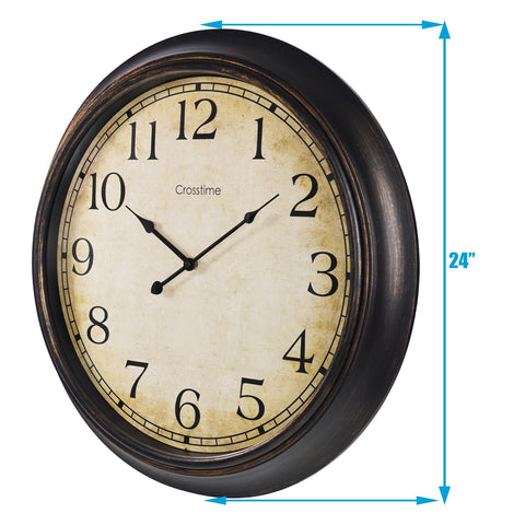 Crosstime battery-operated clock easy setup with single AA battery.