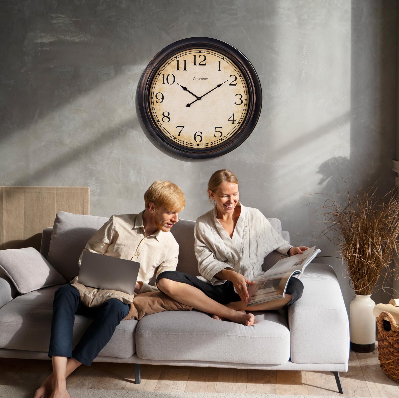 Crosstime black-gold finish frame complements modern and vintage decor.
