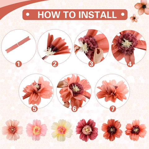 Crowye 24-piece multicolor tissue paper flowers pack for celebrations