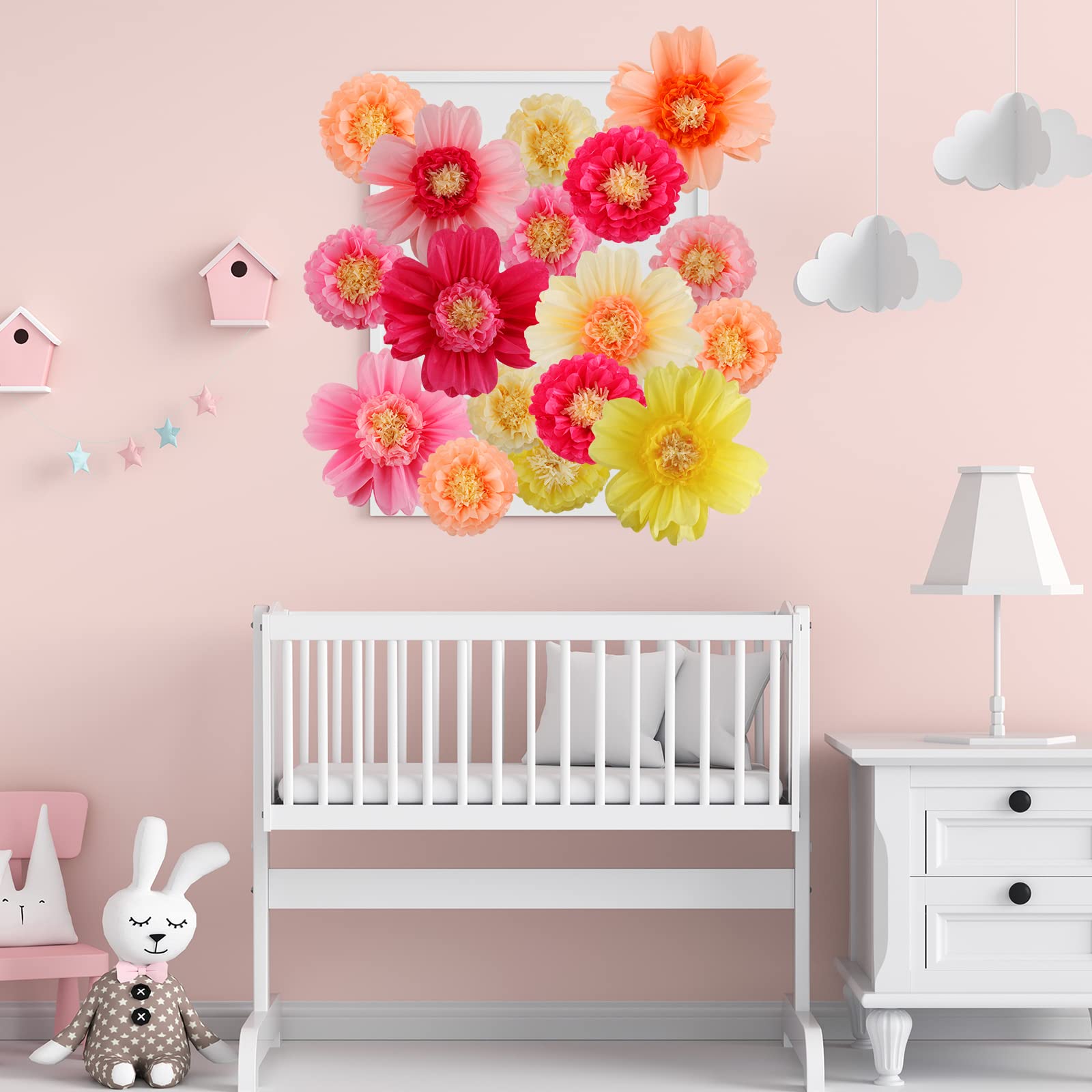 Crowye carnival-style flowers brighten birthday celebrations and baby showers