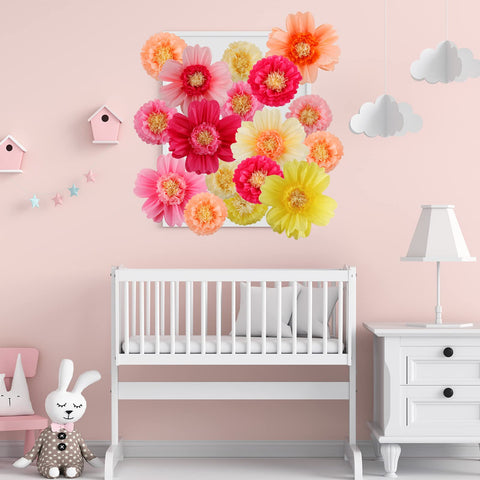 Crowye carnival-style flowers brighten birthday celebrations and baby showers