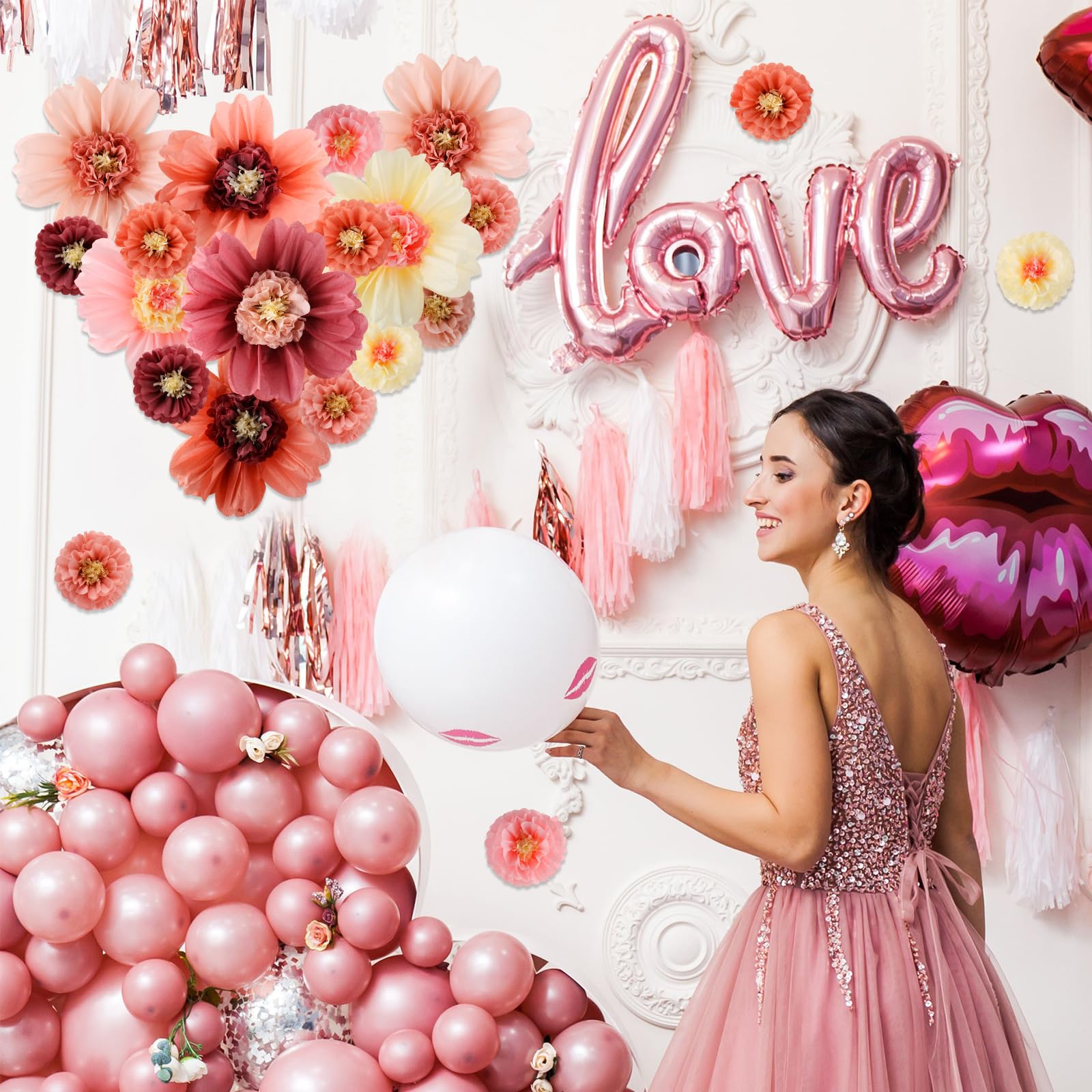 Crowye multicolor paper flowers ideal for fiesta and wedding decor