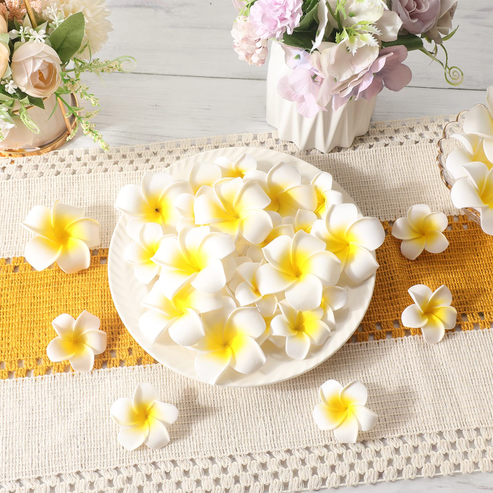 Crowye plumeria foam flower 2.4-inch versatile home décor accent.