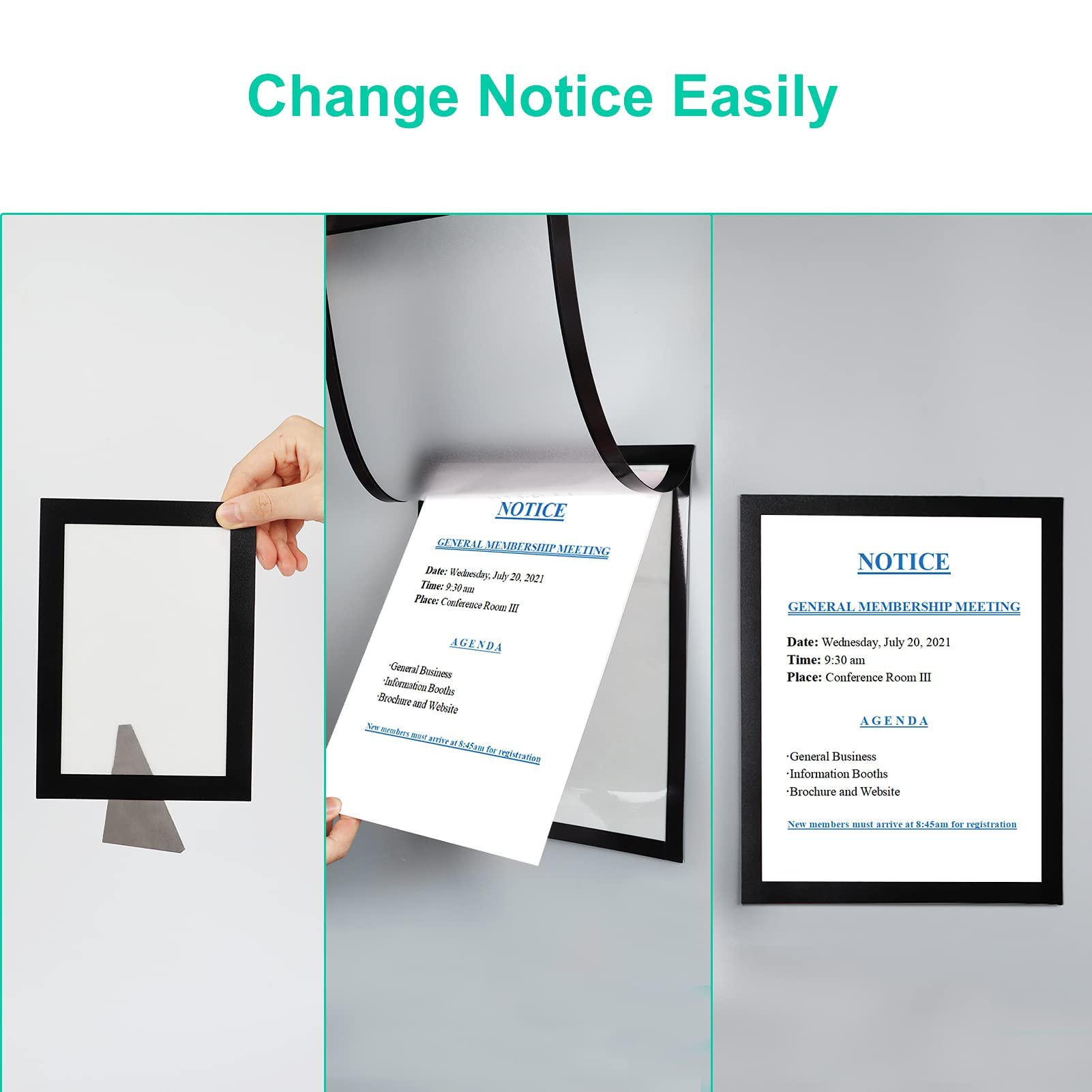 CRUGLA 8.5x11 on cubicle walls preserves documents while staying tidy.