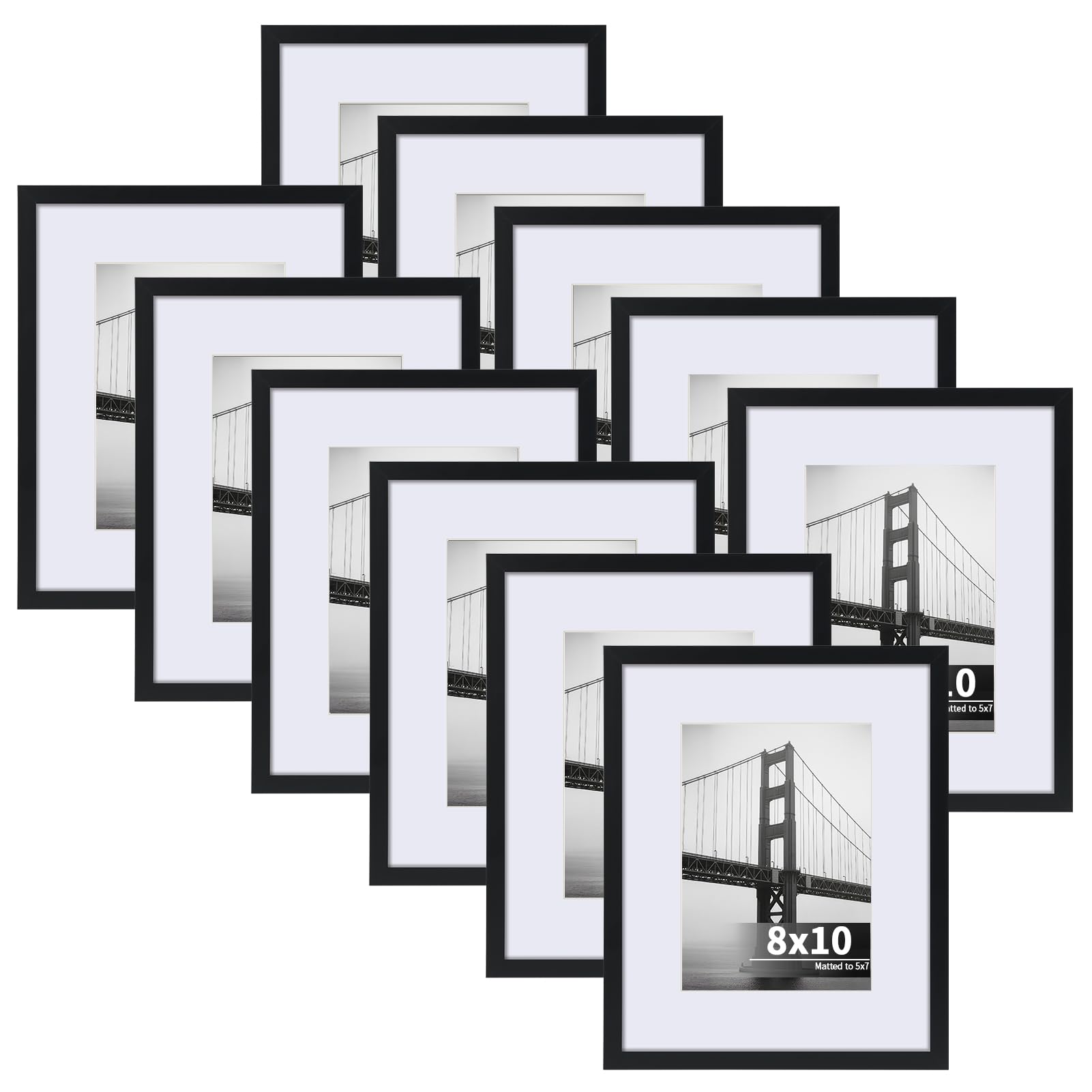 CRUGLA 8x10 frame set matte black protects photos and displays memories.
