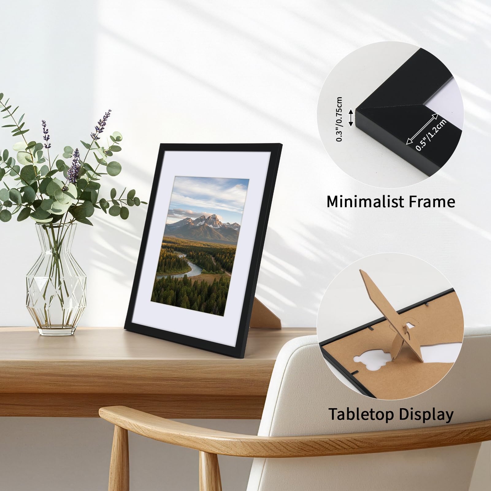 CRUGLA wall-mounted display demonstrates flexible vertical or horizontal hanging.