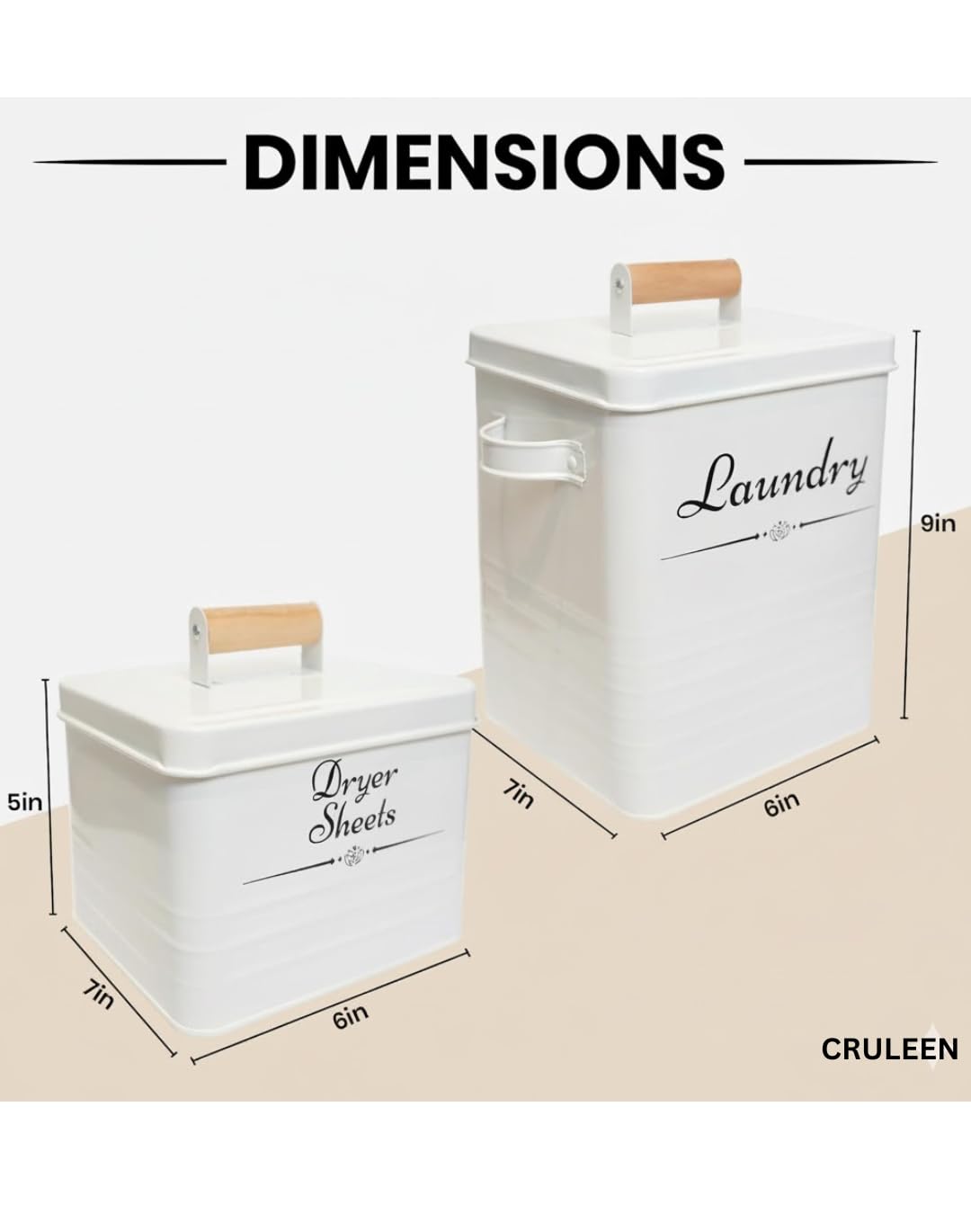 Cruleen dryer sheet container stores sheets and reduces clutter