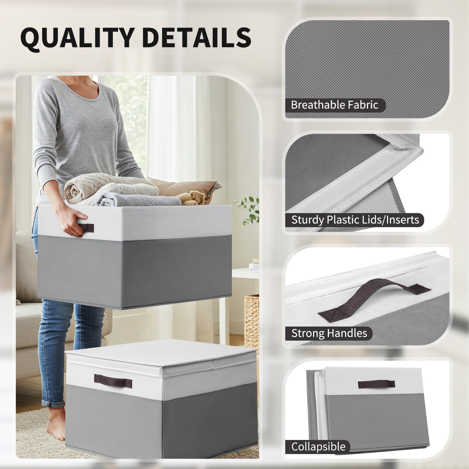 Criusia stackable closet organizers fit shelves and maximize vertical space.