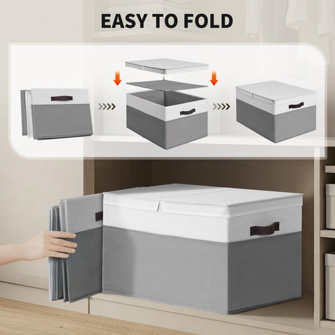 Criusia storage bins with lids simplify room organization for living room and nursery.
