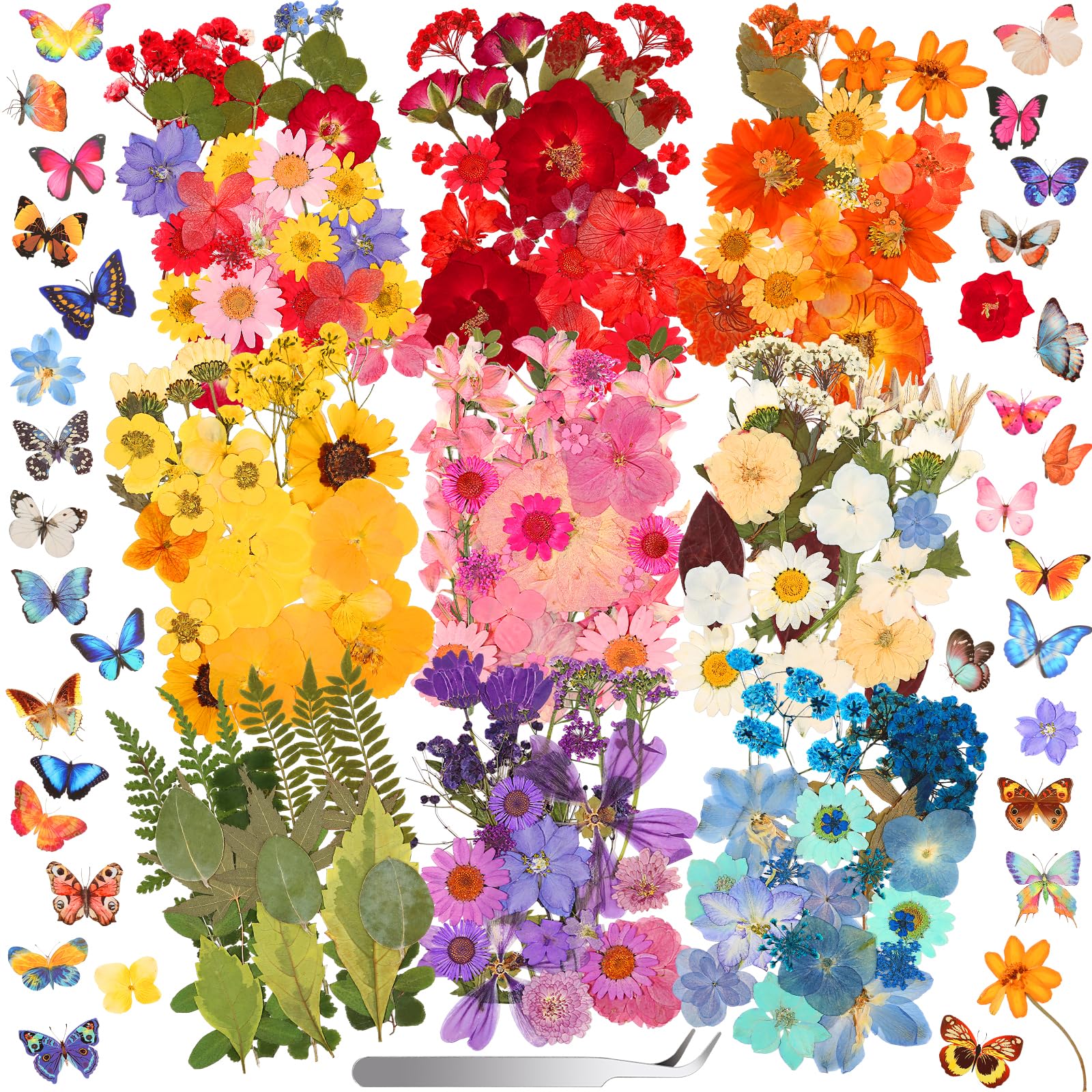 Cruzix pressed flowers bundle – vibrant blooms for resin crafts and journaling.