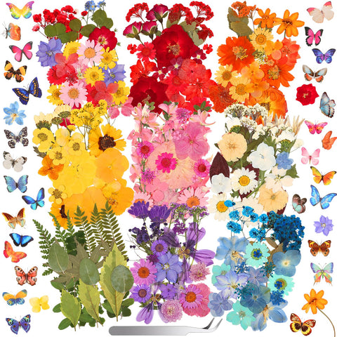 Cruzix pressed flowers bundle – vibrant blooms for resin crafts and journaling.