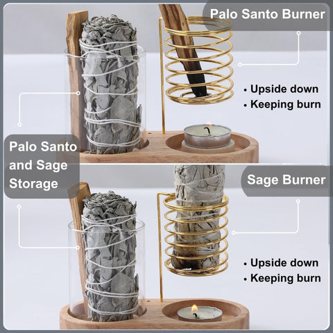 CrysDeco incense storage glass cup holding multiple sticks for clutter-free space.