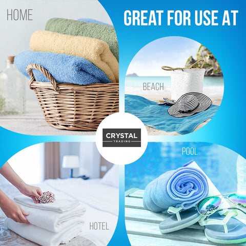 CrystalTowels colorful collection white blue pink green