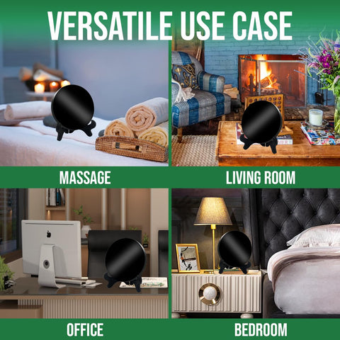 CRYSTALSTILE Obsidian mirror acts as a protective energy focus during sessions.