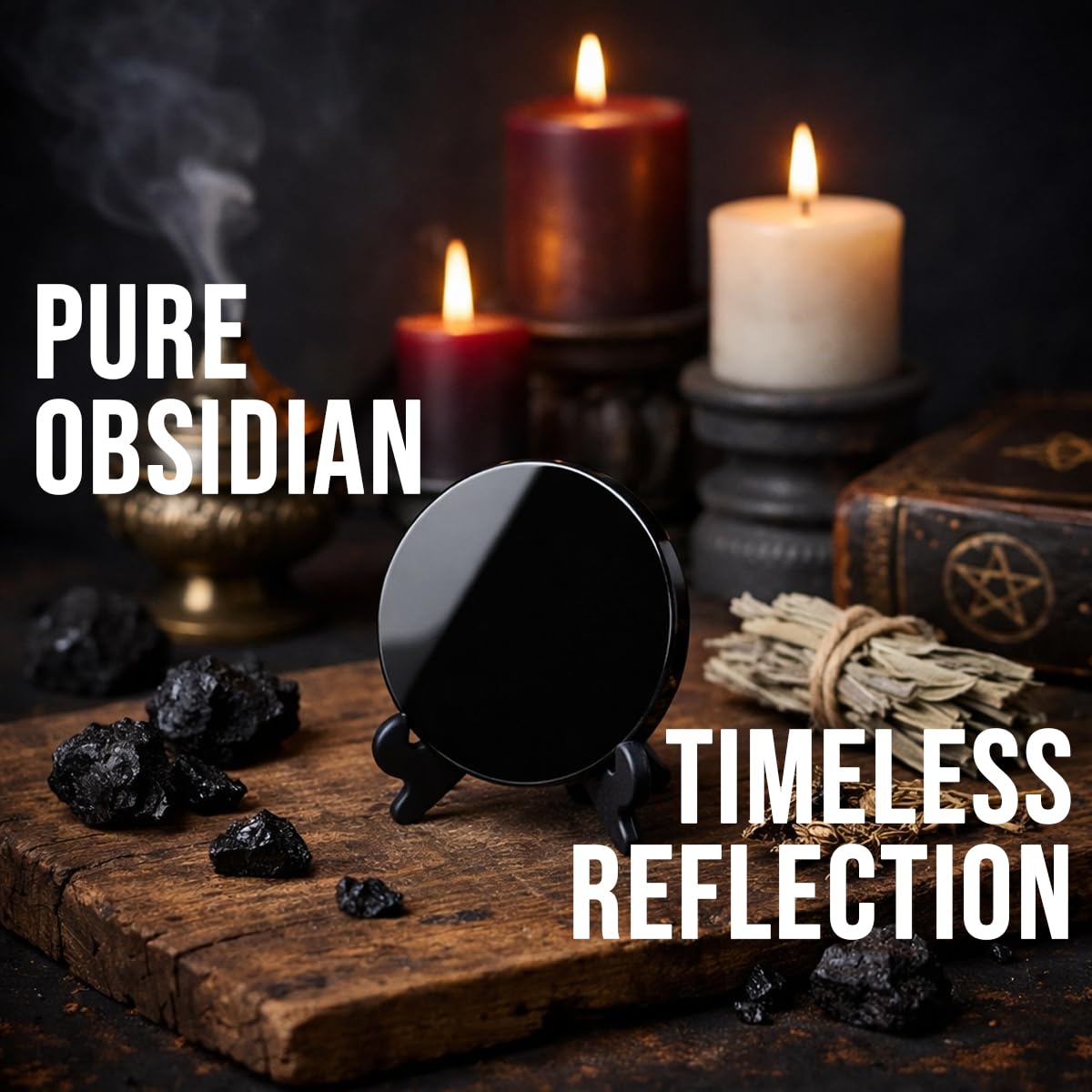 CRYSTALSTILE Wooden Stand complements the mirror for steady display and hands-free practice.