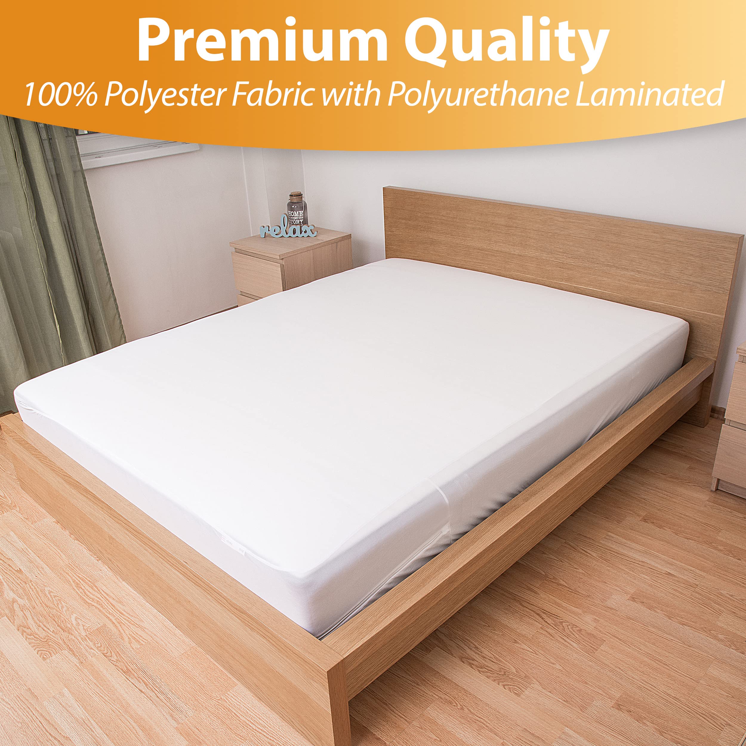CrystalTowels six-sided encasement seals out moisture while preserving a soft feel under bedding.