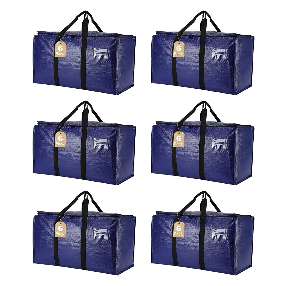 Cryster six-pack moving bags exterior in blue for organized moves.