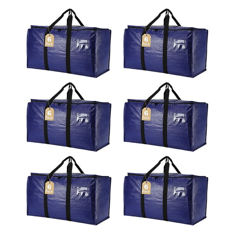 Cryster six-pack moving bags exterior in blue for organized moves.
