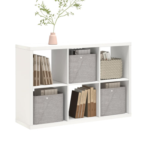 CTESNE 6-cube storage front view highlights sturdy white frame for organized living spaces.