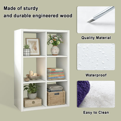 CTESNE 6-cube storage reversible-back white demonstrates versatile orientation options.