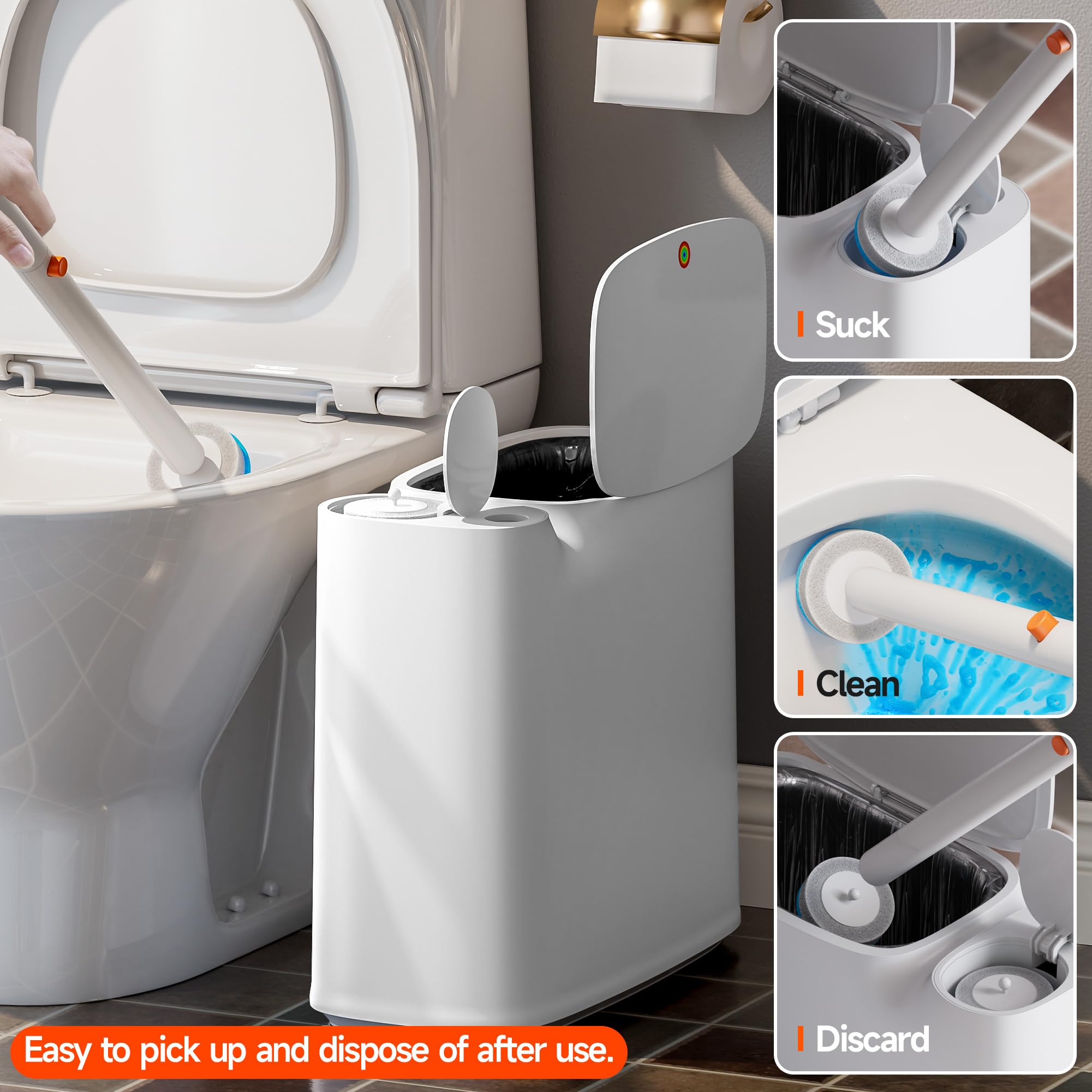 CTIME 2-gallon trash can fits tight bathroom spaces