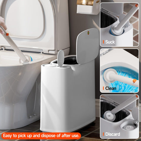 CTIME 2-gallon trash can fits tight bathroom spaces