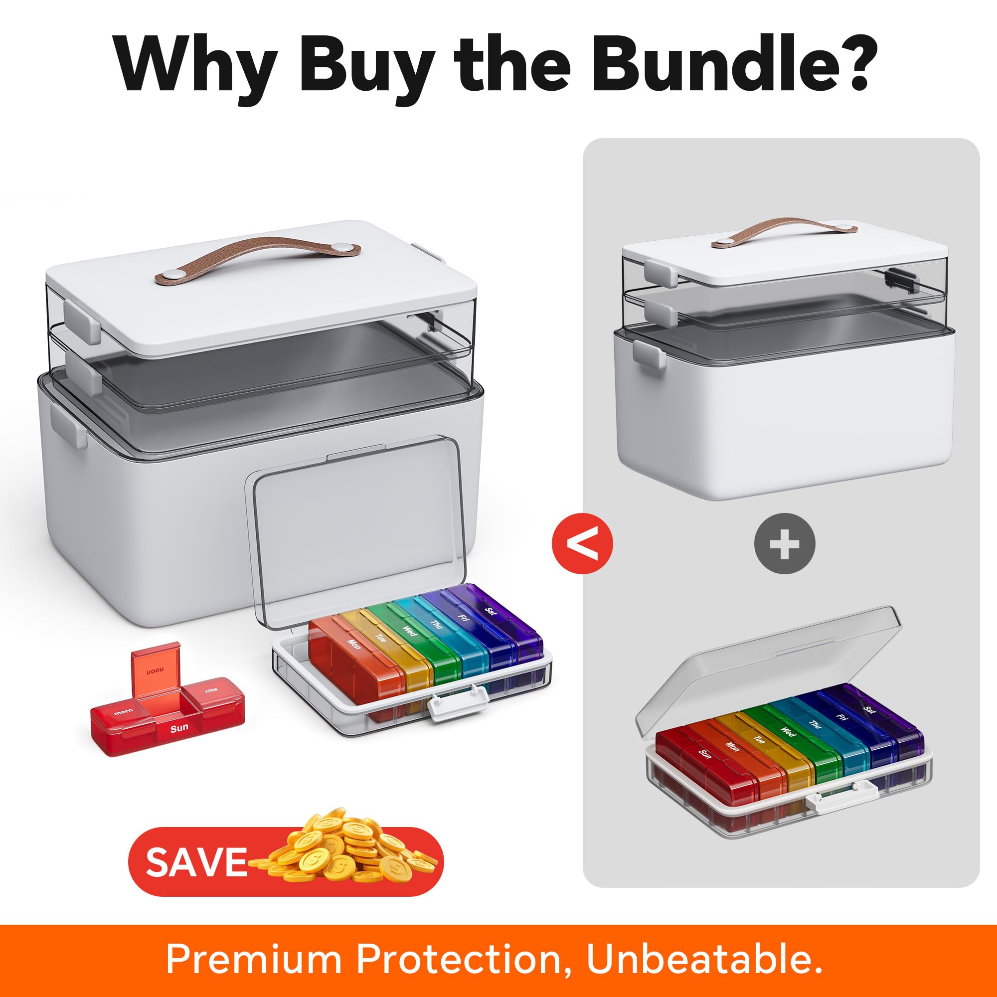 CTIME 3-layer organizer with transparent trays for quick visibility.