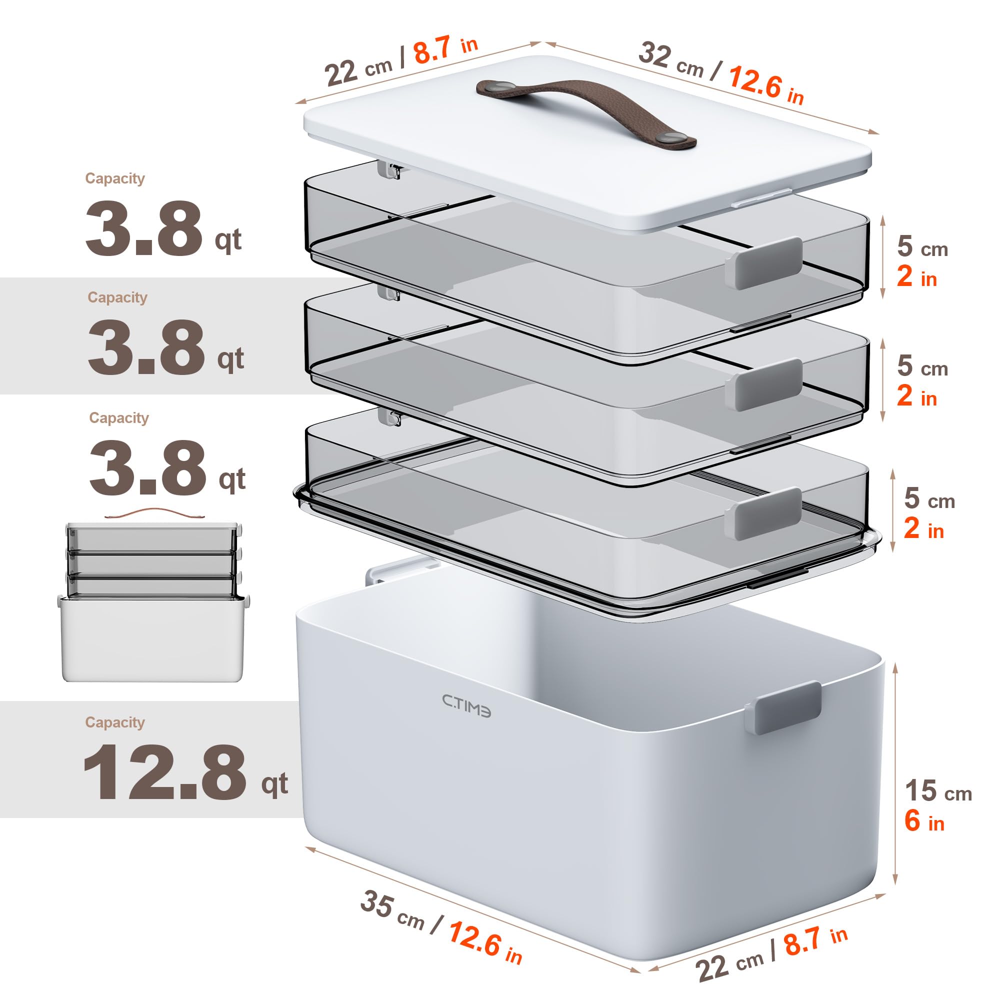 CTIME 4-Tier XL Medicine Organizer uses BPA-free plastic for clean storage.