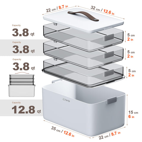 CTIME 4-Tier XL Medicine Organizer uses BPA-free plastic for clean storage.