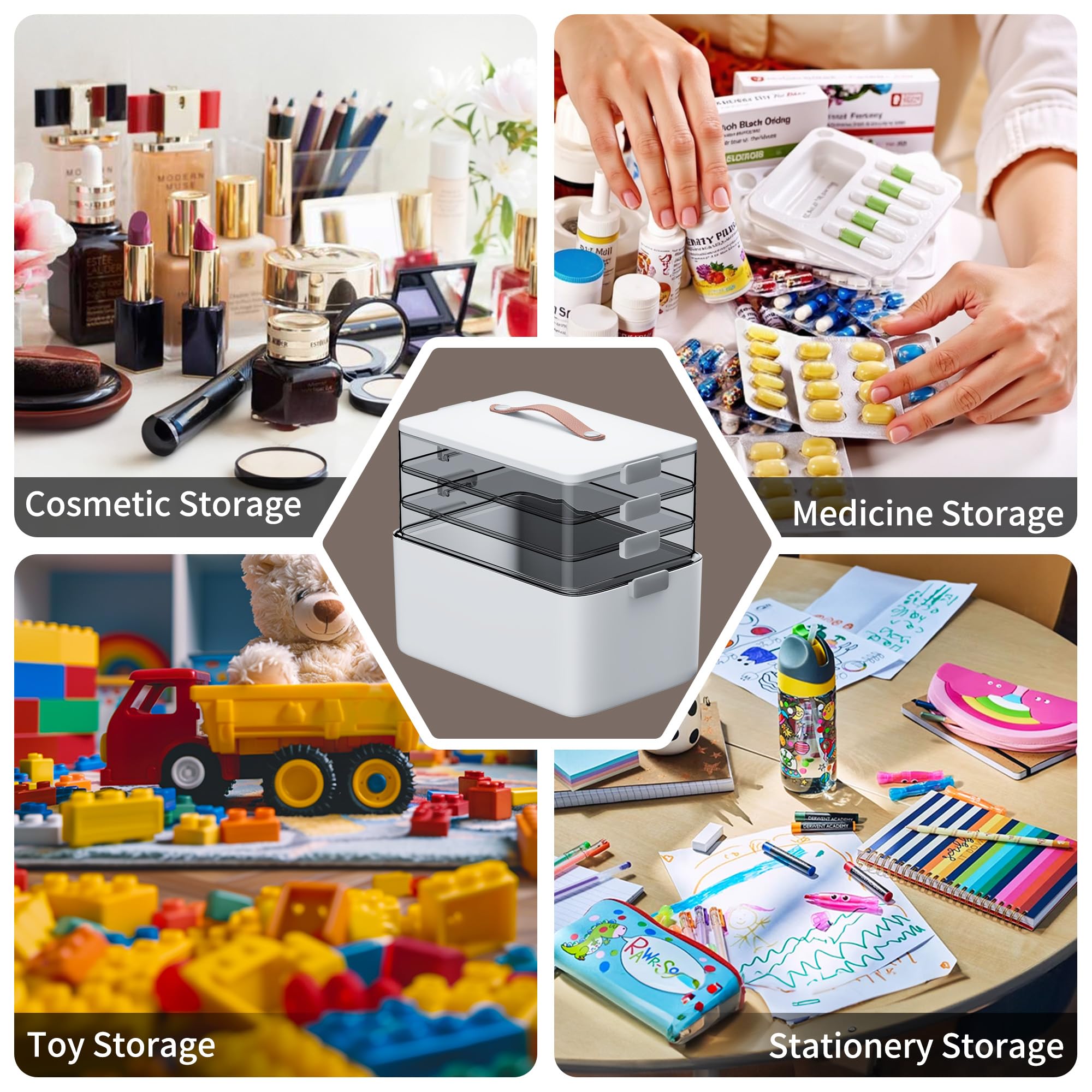 CTIME 4-Tier XL Medicine Organizer doubles as a desktop organizer for desks.