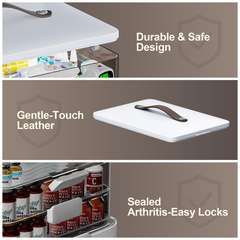 CTIME 4-Tier XL Medicine Organizer offers versatile storage for medicine and documents.