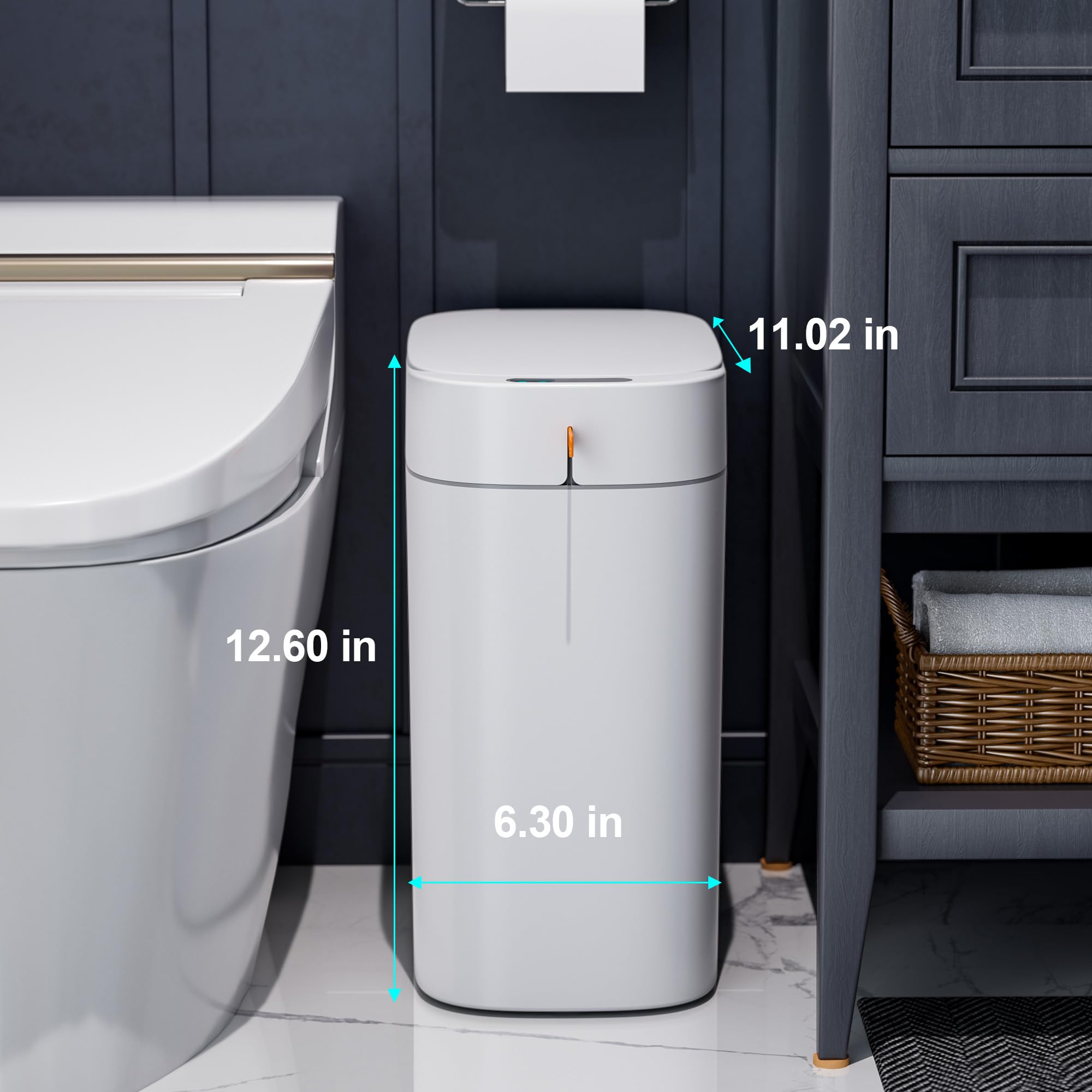 CTIME compact slim trash can design saves floor space