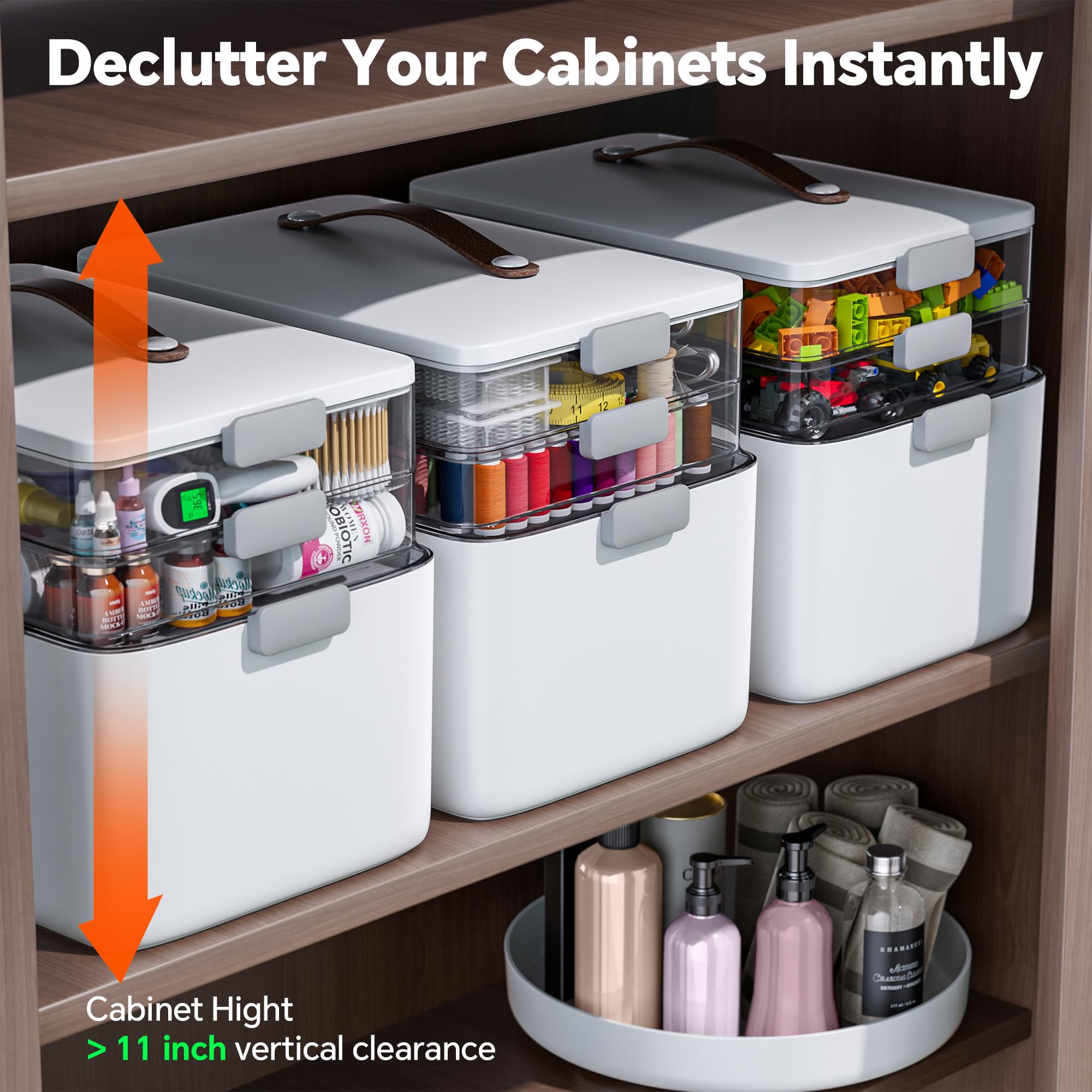 CTIME pill case weekly dispensers showing organized weekly dosing.