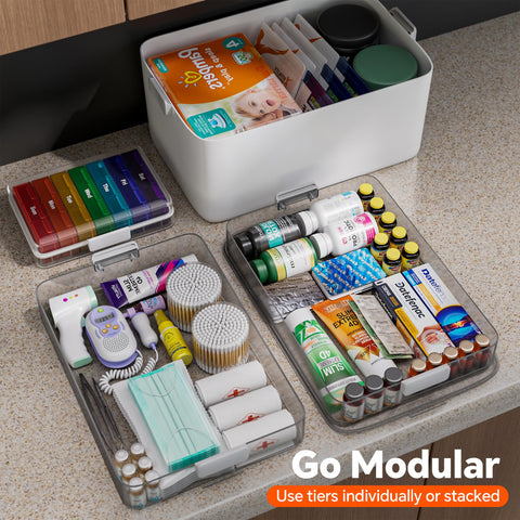 CTIME portable medicine box with leather handle for travel.
