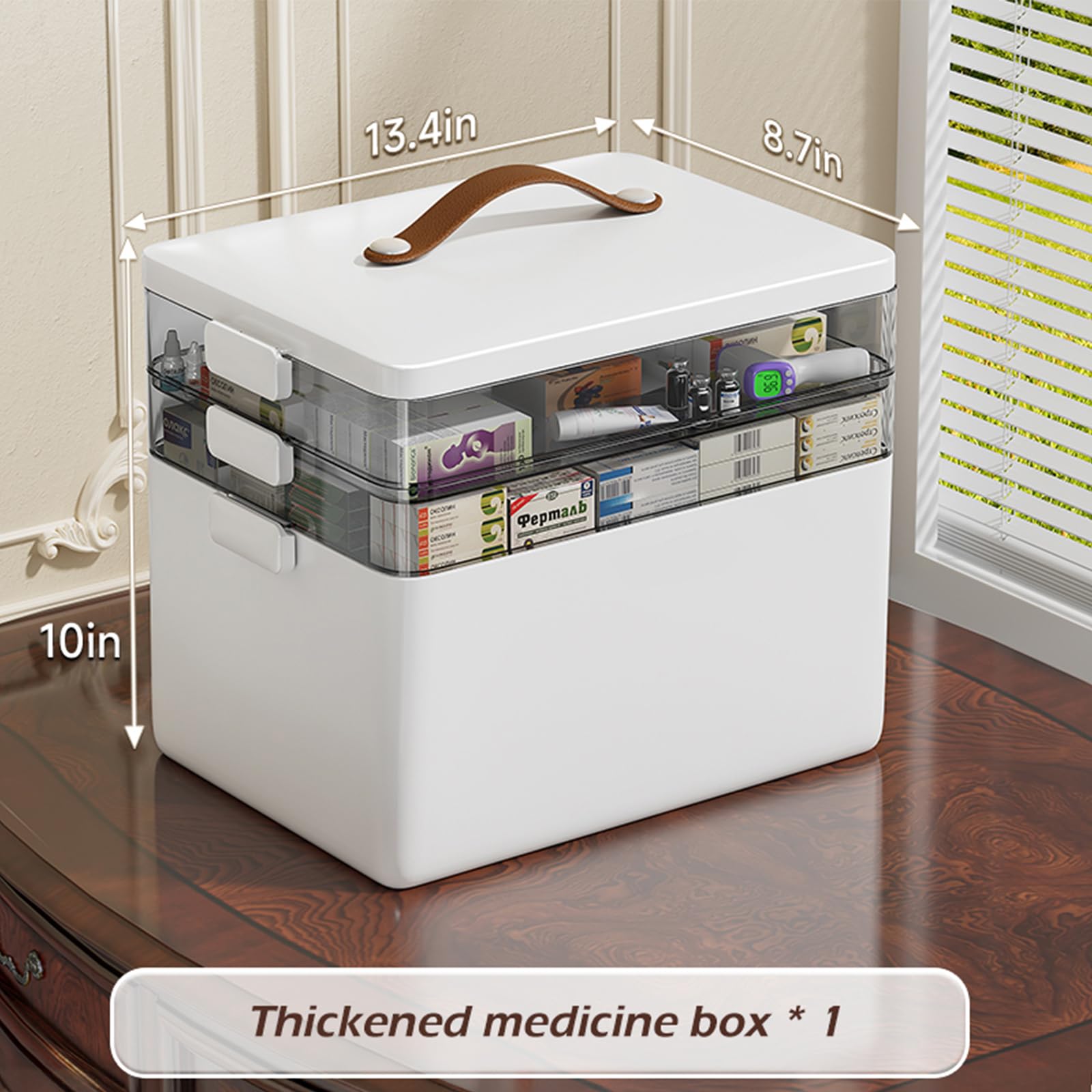 CTIME Portable Medicine Cabinet with handle for on-the-go use
