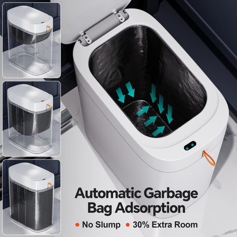 CTIME slim touchless trash can design fits tight spaces