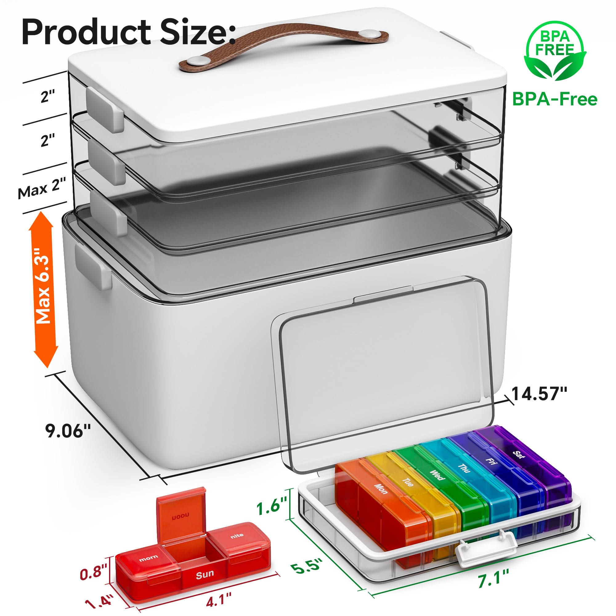 CTIME weekly pill dispensers with 21 compartments for planning.