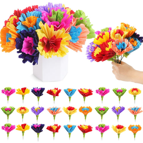 Ctosree Mexican paper flowers rainbow bunch adds vibrant fiesta decor.