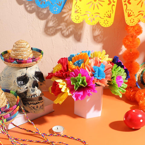 Ctosree tissue paper flowers for weddings brighten reception decor.