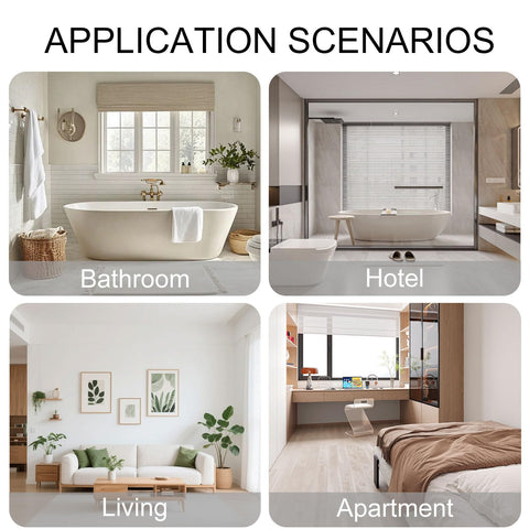 CTOTSYC 71x74 inch standard fit suits most bathrooms.