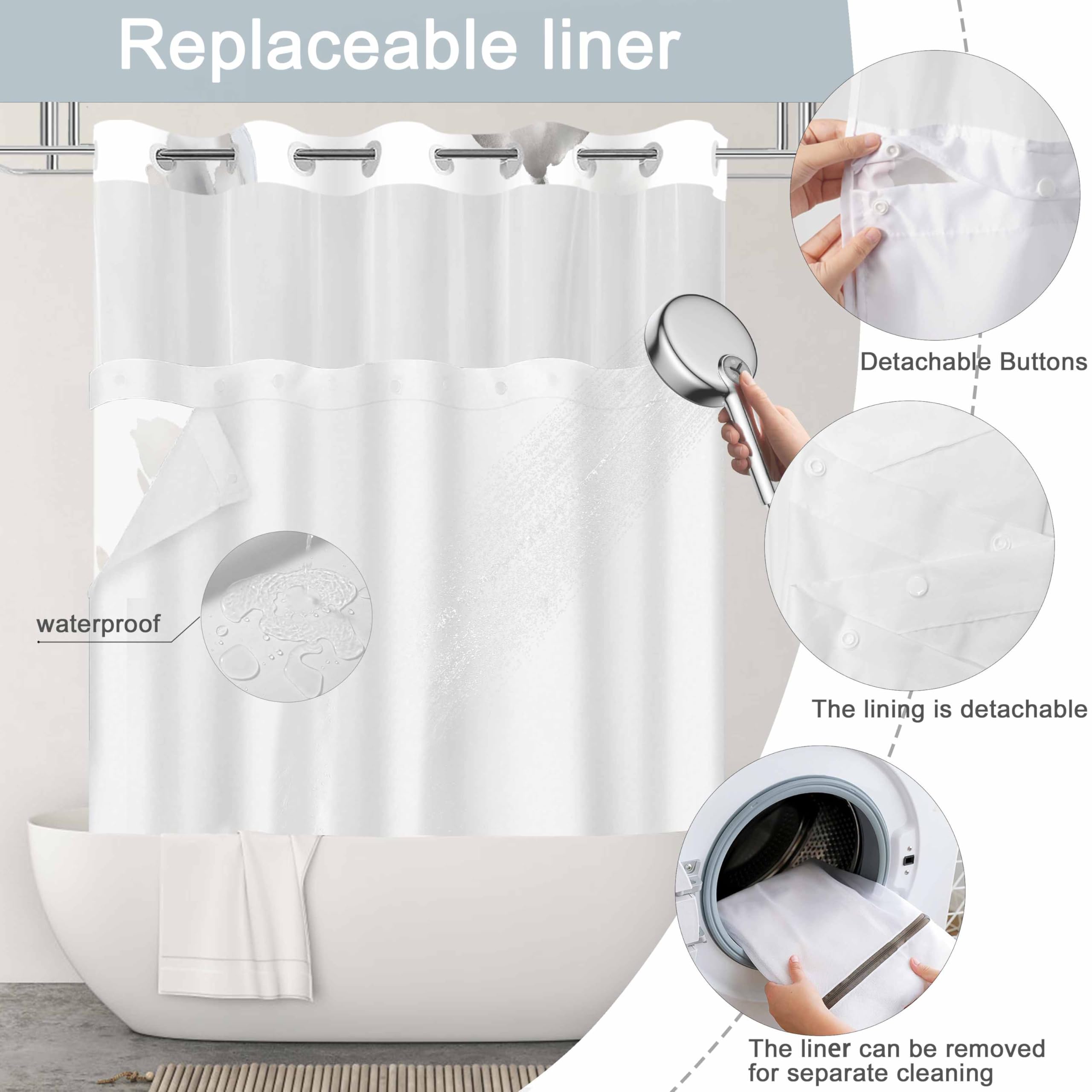 CTOTSYC boho floral design in soft blue gray enhances bathroom mood