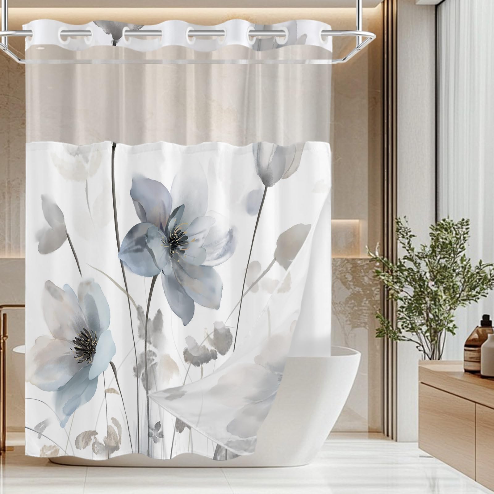 CTOTSYC water-resistant curtain protects bathroom surfaces