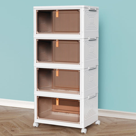 CTSNSLH 4-tier storage bin with lid top view illustrates compact organization.