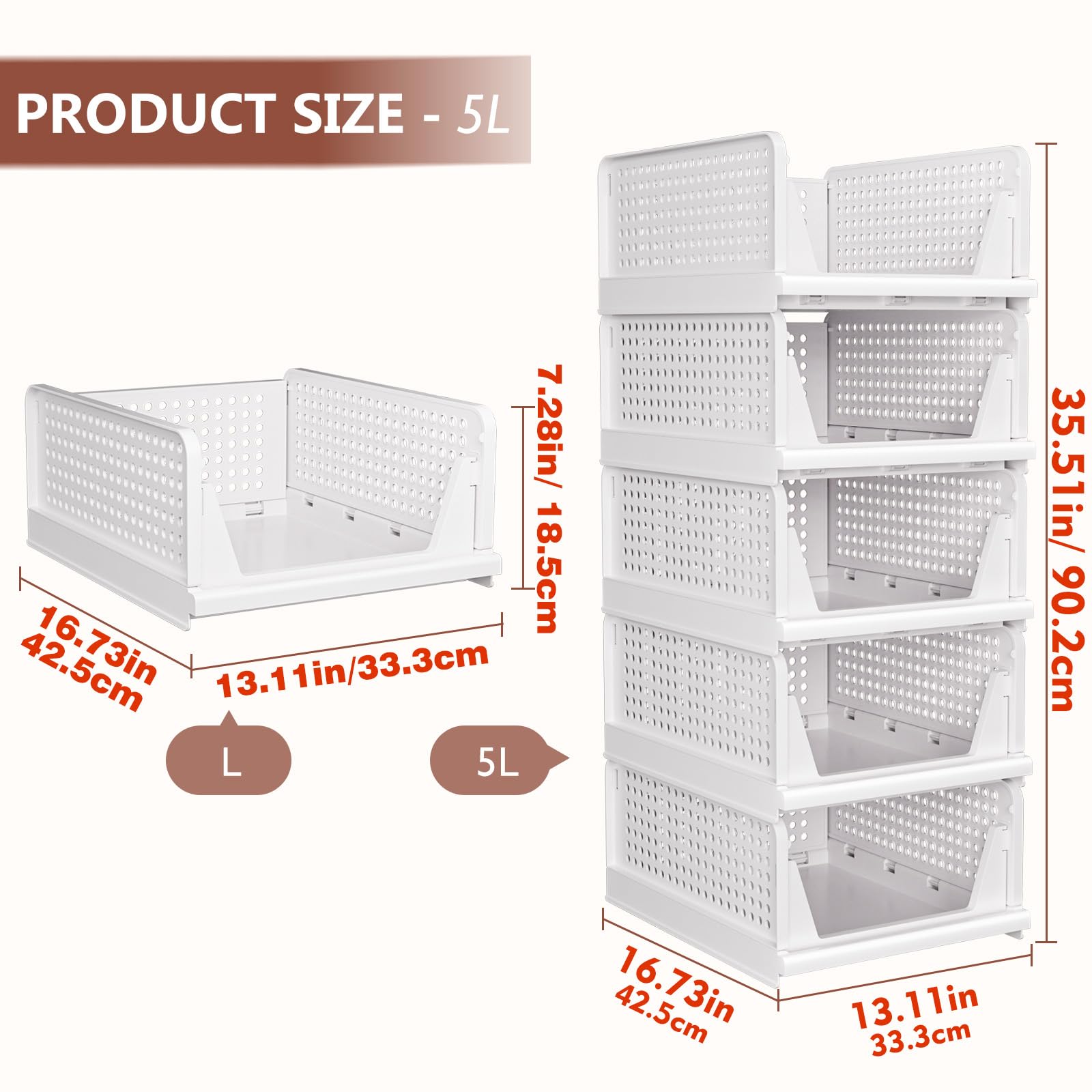 CTSNSLH closet storage boxes open top view for easy access and organization.