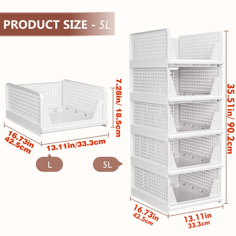 CTSNSLH closet storage boxes open top view for easy access and organization.