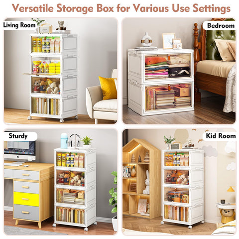 CTSNSLH foldable storage bin collapses flat for compact, space-saving storage.