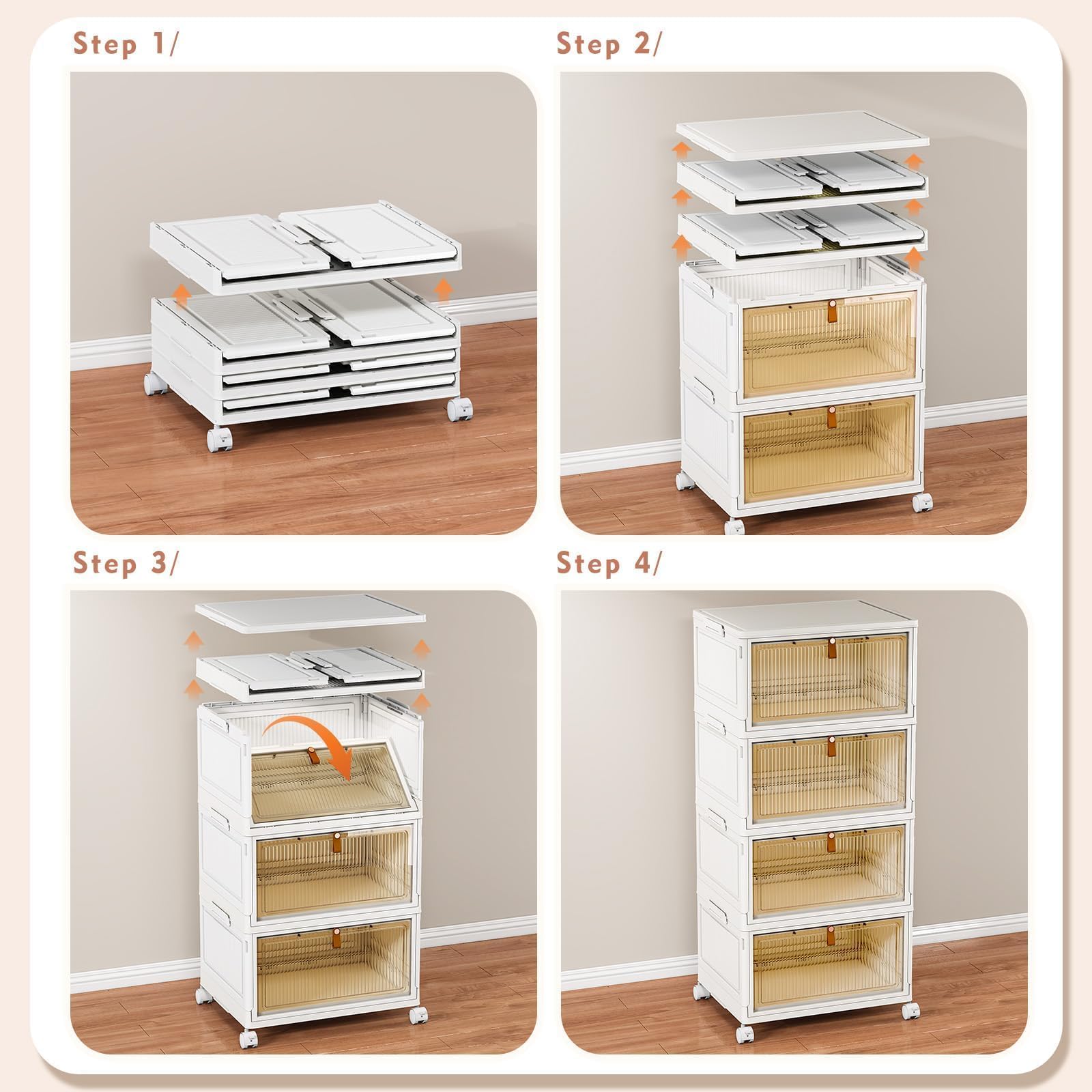 CTSNSLH stackable bin with neutral design blends into any room decor.