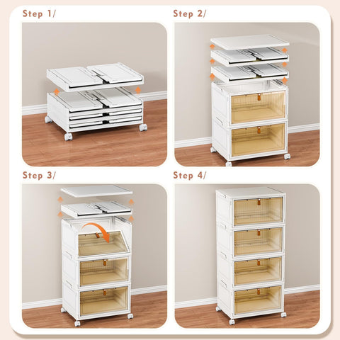 CTSNSLH stackable bin with neutral design blends into any room decor.
